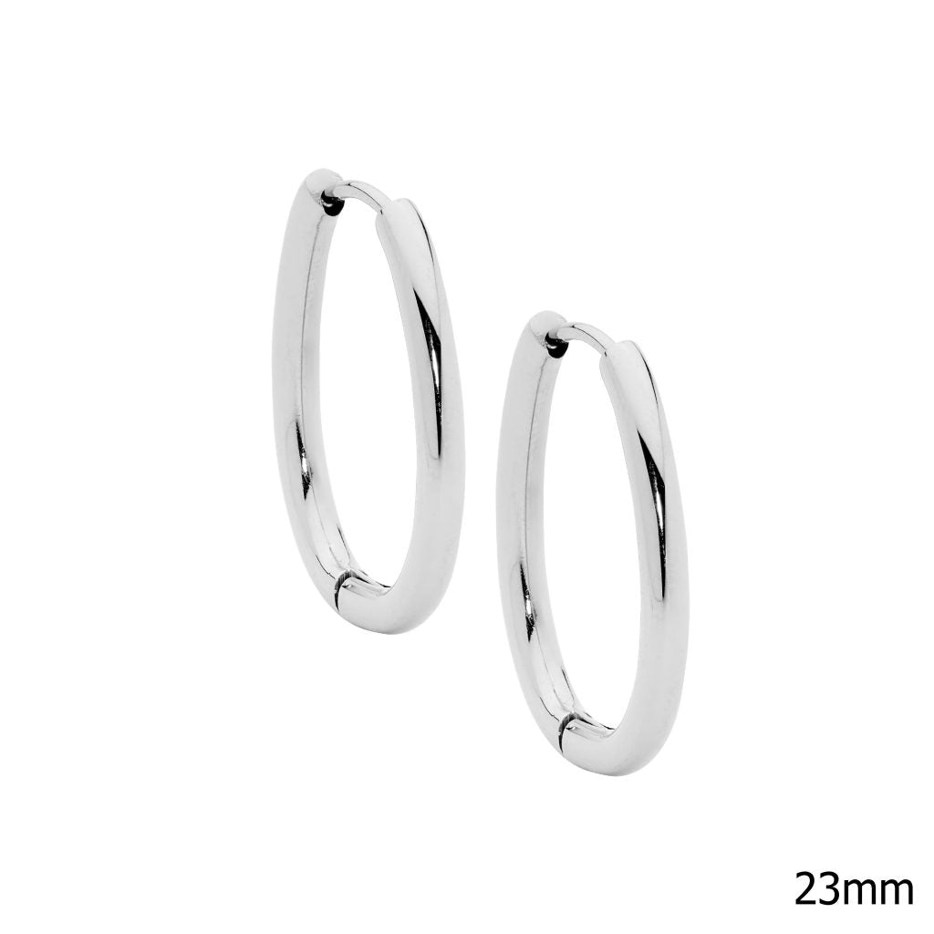 Oval 23mm Tube Hoop Earrings