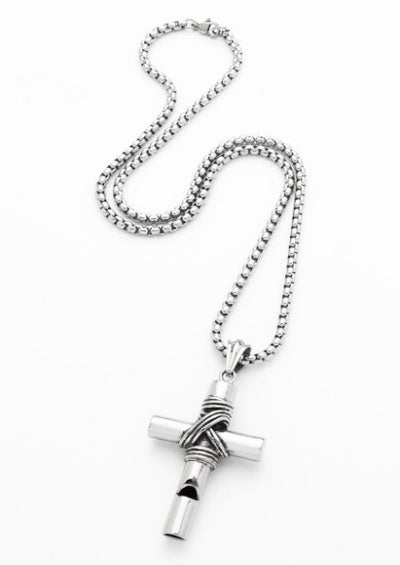 Wired Cross with Whistle and Chain