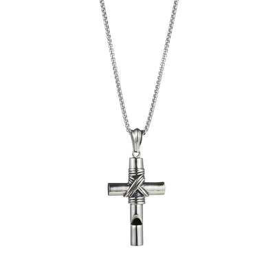 Wired Cross with Whistle and Chain