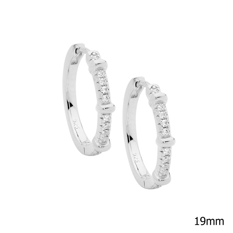 Cubic Zirconia 19mm Hoop Earrings