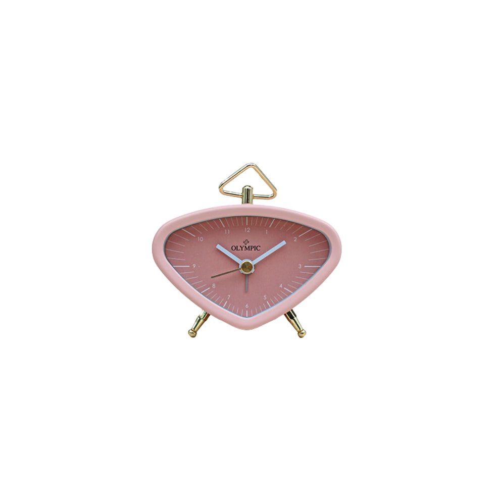 Mini Retro Triangle Shape Alarm Clock- Pink