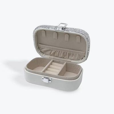Small Leatherette Jewel Box with Diamontie Lid