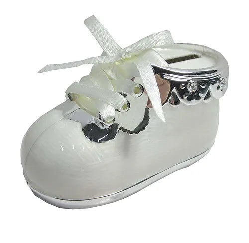 Silver Plated Baby Boot Money Box