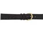 Watchband Black/Gold Croc Leather Strap 14mm