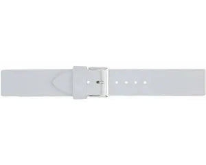 Watchband White Plain Leather Strap 12mm