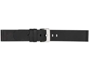 Watchband Black Plain Leather Strap 22mm